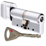 CY 333 U  satin chrome/ цилиндр ключ+поворотная кнопка (закаленная сталь) от производителя Аблой